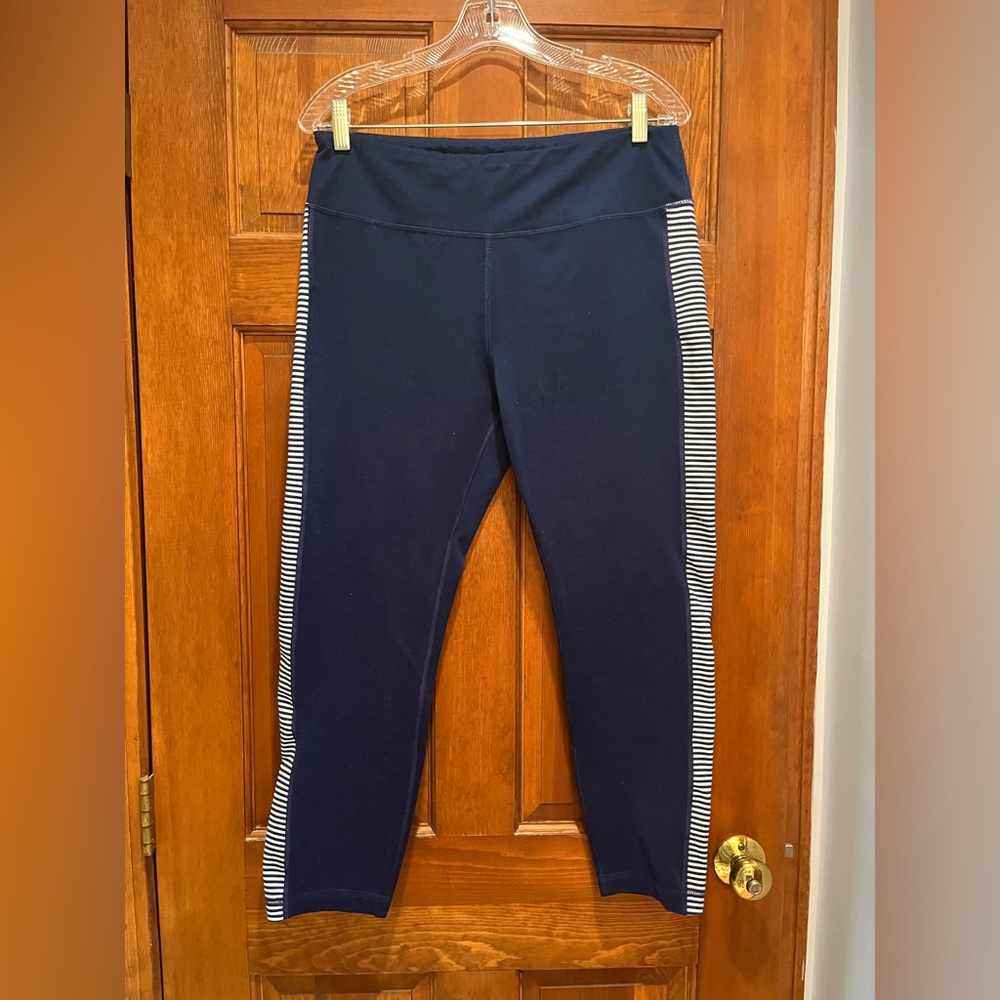 🐳 Vineyard Vines Performance Yoga Athletic Pant Legging Navy Preppy Woman Large